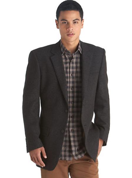 Mensusa Products Mens 2 Button Gold Brown Check Sport Coat