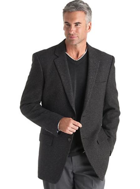 Mensusa Products Mens 2 Button Charcoal Check Sport Coat