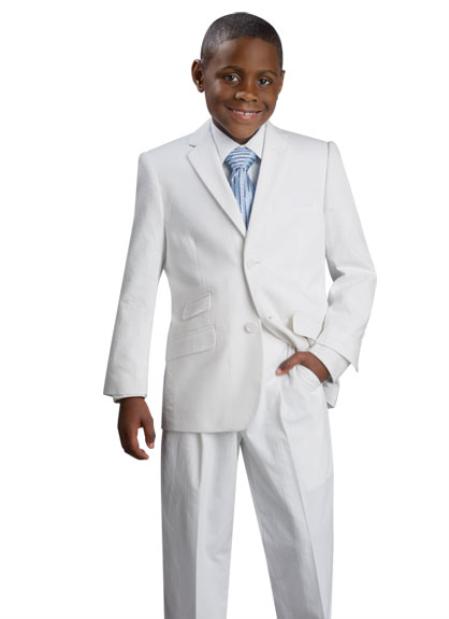 Mensusa Products Boy's 2 Button Dress Suit White