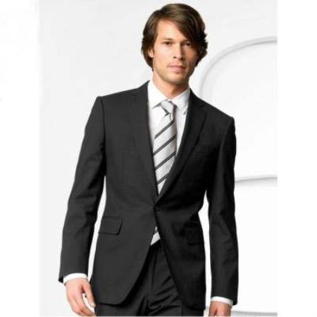Mensusa Products Mens Stylish One Button Black Suit