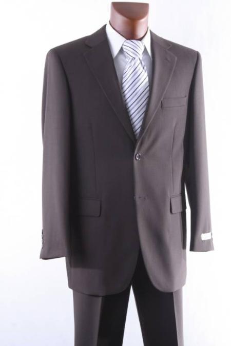 Mensusa Products Mens 2 Button 1 Wool Suit W Single Pleat Pants Brown