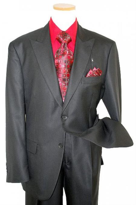 Mensusa Products Classic Collection Solid Black Super 120's Merino Wool & Silk Suit