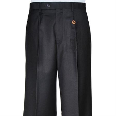 Mensusa Products Men's Black Singlepleat Dress Pants