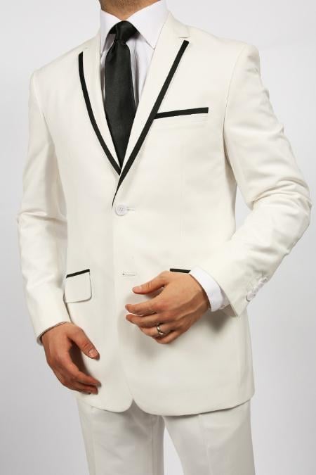 Mensusa Products 2 Button Tuxedos Shiny Sharkskin Two Tone Suit