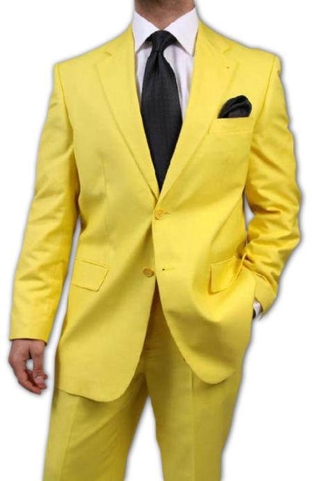 Mensusa Products Men's Two Button Yellow Suit