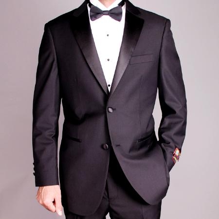 Izod black tuxedo-Men's 2button Black Tuxedo