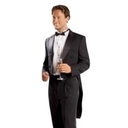 Mensusa Products Mens Black Tailcoat with Matching Formal Trousers
