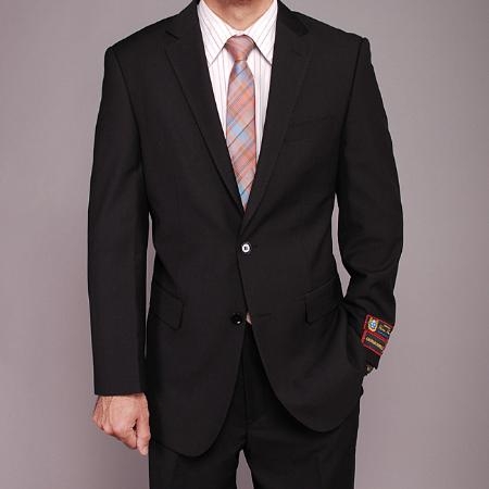Mensusa Products Men's Black Textured 2button Suit