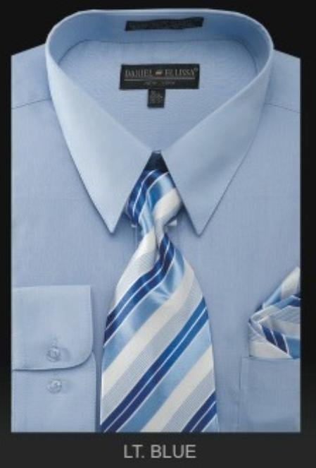 Mensusa Products Men's Dress Shirt PREMIUM TIE Light Blue