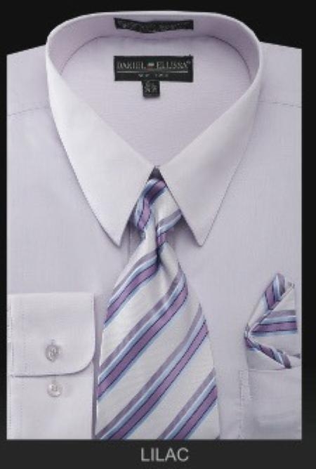 Mensusa Products Men's Dress Shirt PREMIUM TIE Lilac