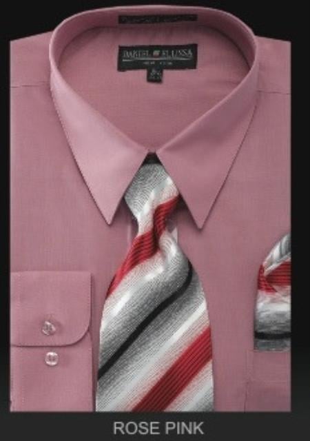 Mensusa Products Men's Dress Shirt PREMIUM TIE Rose Pink