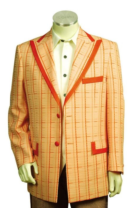 Mensusa Products Men's Exclusive Orange Pinstripe Fashion Zoot Suit Orange