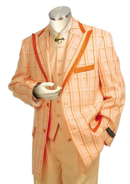 Mensusa Products Men's Exclusive Peach Pinstripe Fashion Zoot Suit