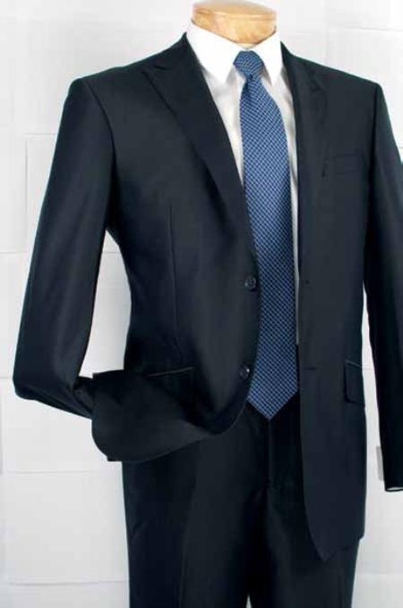Mensusa Products Mens Fashion Slim Fit Suit in Luxurious Wool Feel Navy