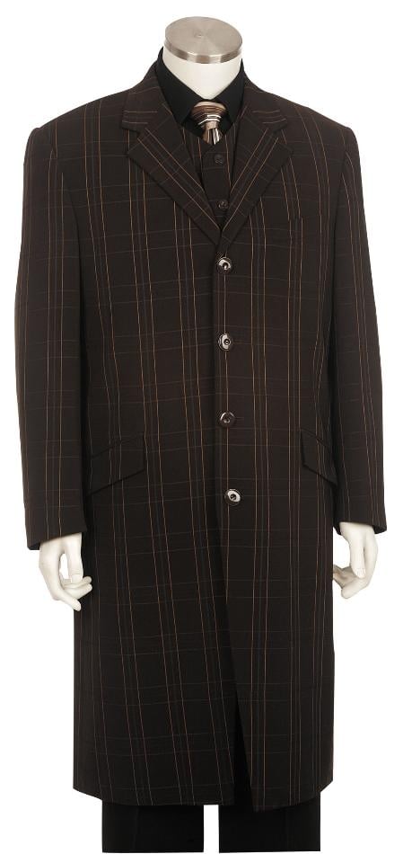 Mensusa Products Mens Fashion Zoot Suit Brown