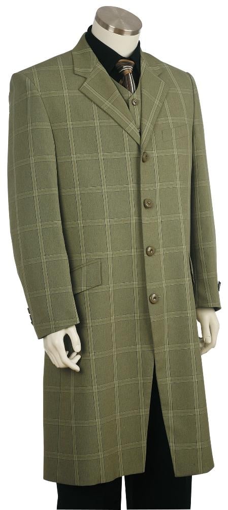 Mensusa Products Mens Fashion Zoot Suit Green