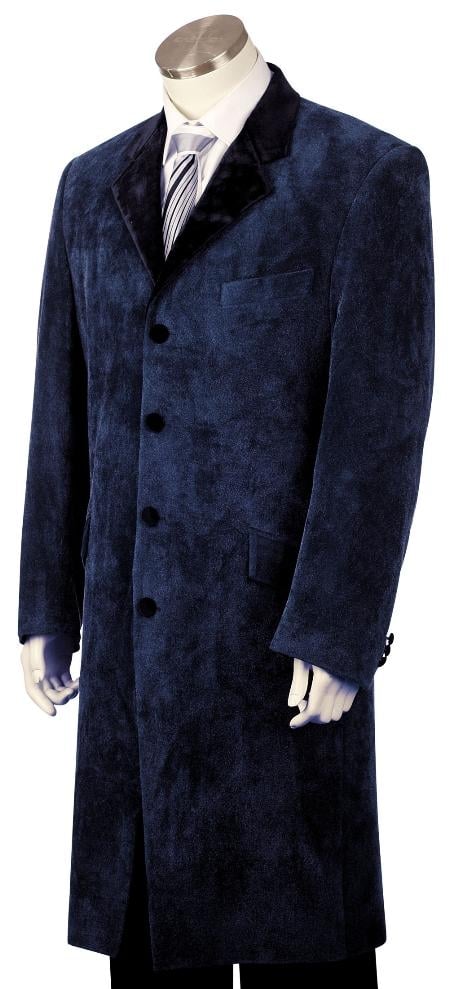 Mensusa Products Mens Fashion Velvet Suit Navy