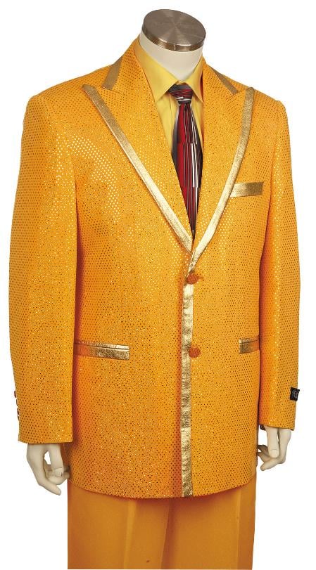 Mensusa Products Mens Fashionable Zoot Suit Gold