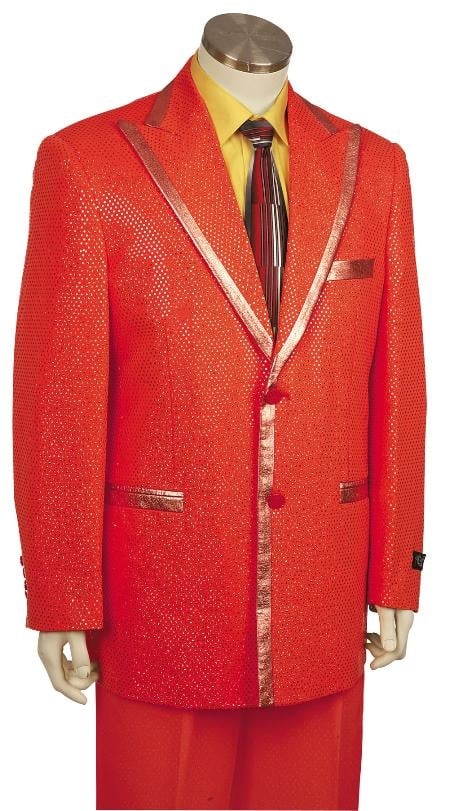 2 Button Red Zoot Suit  Mens