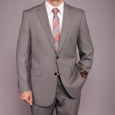 Mensusa Products Men's Gray Birdseye 2button Suit