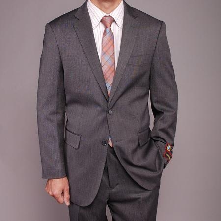 2 Button Gray Teakweave Suit Mens Cheap