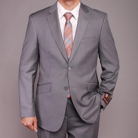 Mensusa Products Men's Gray Textured 2button Slimfit Suit
