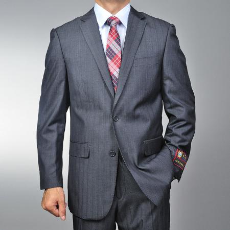 Mensusa Products Men's Grey Herringbone 2button Suit