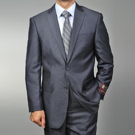 2 Button Grey Teakweave Suit Mens Cheap