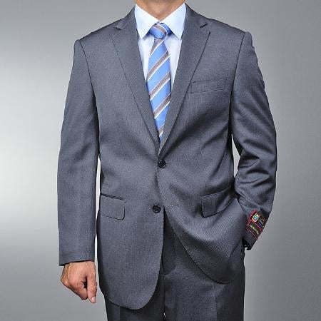 2 Button Grey Teakweave Suit Mens Cheap