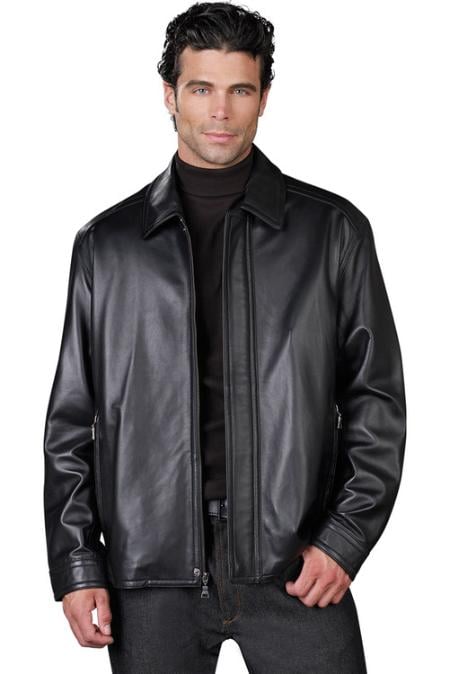 Mensusa Products Mens Leather Jacket Black