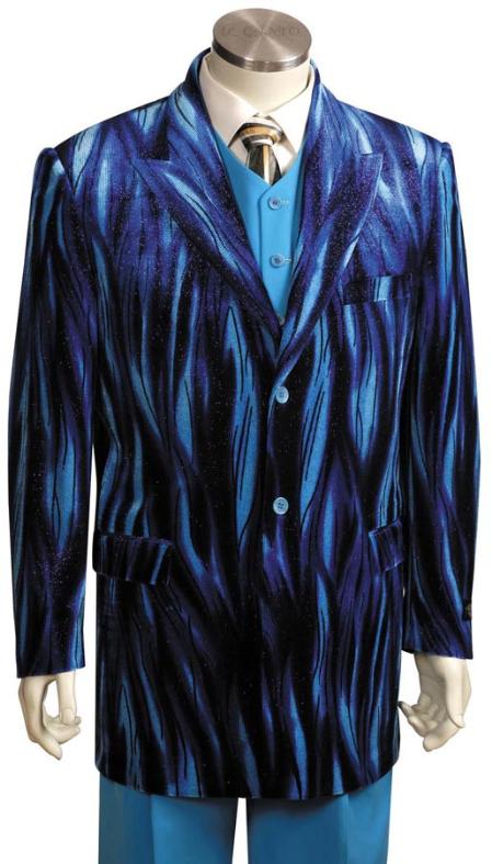 Mensusa Products Mens Long Zoot Suit Blue