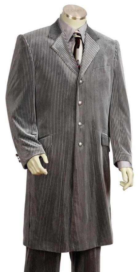 Mensusa Products Mens Long Zoot Suit Silver