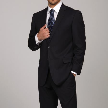 Mensusa Products Men's Navy Pinstripe 2button Suit
