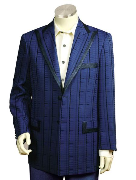 Mensusa Products Mens Navy Pinstripe Gangester Zoot Suit Navy