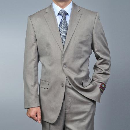 Mensusa Products Men's Sand Twillpattern 2button Suit