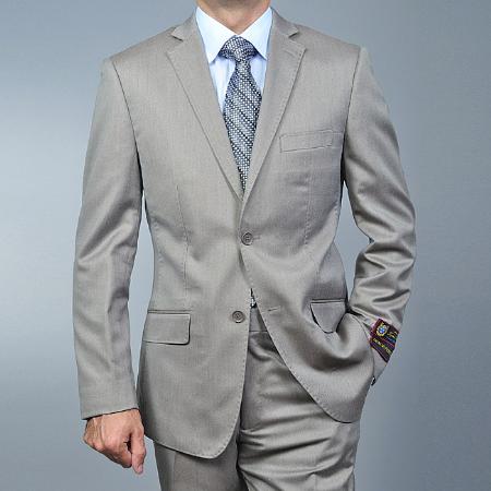 2 Button Sand Twill Slim Fit Suit Mens Cheap