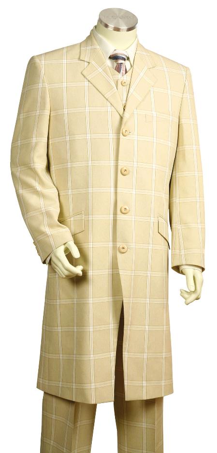 Mensusa Products Mens Stylish Zoot Suit Cream