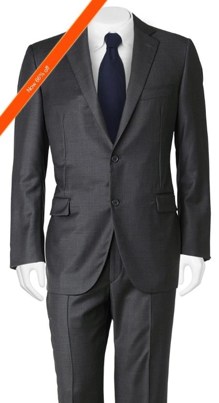 Mensusa Products Men's Suit Slim Cut European Black in 2Button