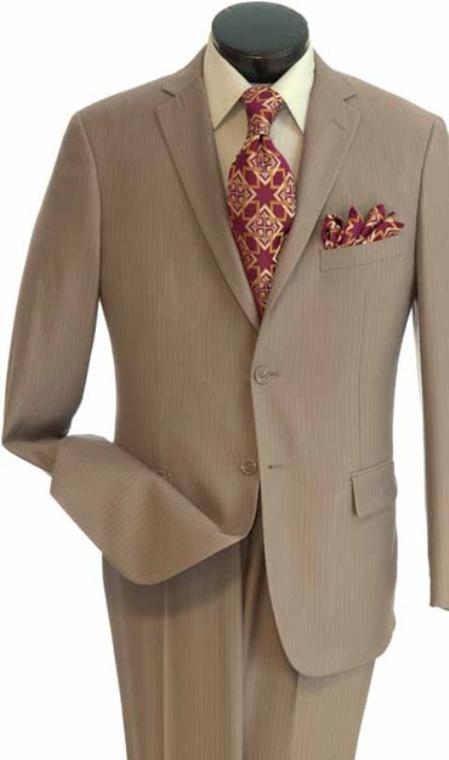 Mensusa Products Mens TRUE Slim Suit in Popular Tone on Tone Fabric Stone