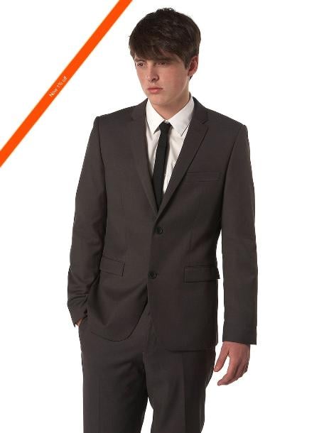 Men's Ultra Slim Cut Black Suit in 2Button Style