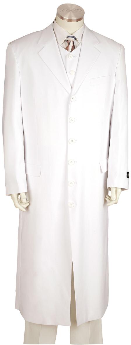 Mensusa Products Men's White 3 Piece Fashion Zoot Suit White