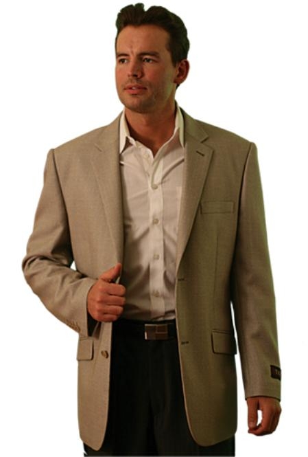 Mensusa Products wool Two Button Blazer Tan
