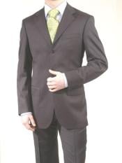 SKU PQL946 Mens Charcoal Gray Super Wool 3 Button Dress Business Suits 149