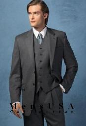SKU 762 High Quality 2 Button Solid Charcoal Gray Vested Suits 100 Wool Super 140s Wool Mens Suits