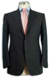 SKU 2BW139 Mens Loriano 2 Button Darkest Charcoal Gray Dress Wool Suit 139