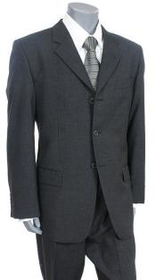 SKU Tesory Made in ITALY Italian Mens Suit  Charcoal Gray 3 Button suit Super 150 Vented 195