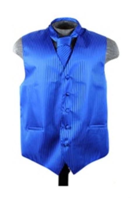 Mensusa Products Vest Tie Set Blue