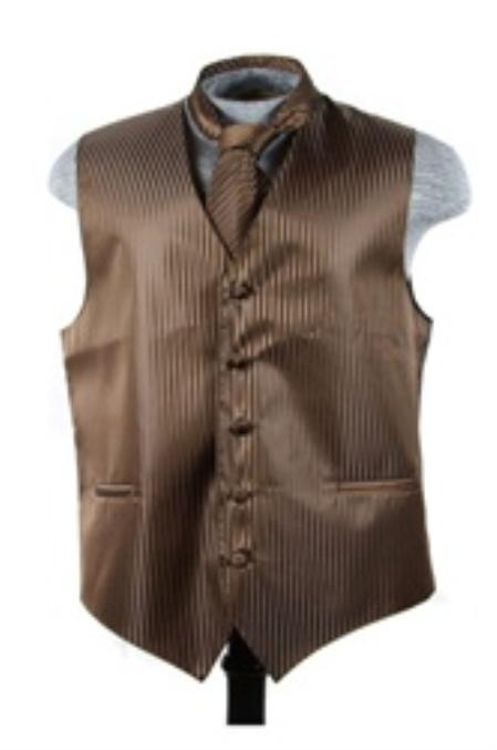 Mensusa Products Vest Tie Set Brown