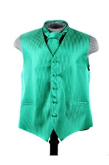 Mensusa Products Vest Tie Set Emerald