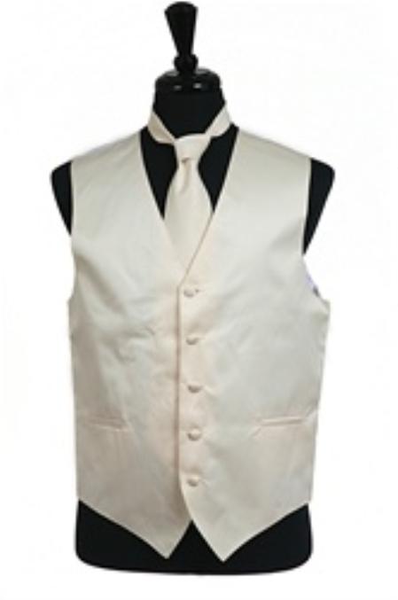 Mensusa Products Vest Tie Set Ivory